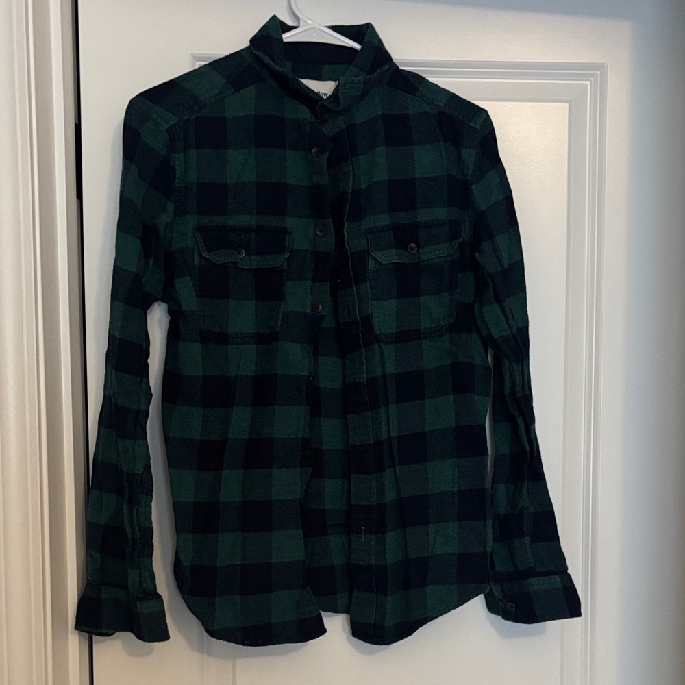 Goodfellow & Co Dark Green and Black Plaid Shirt